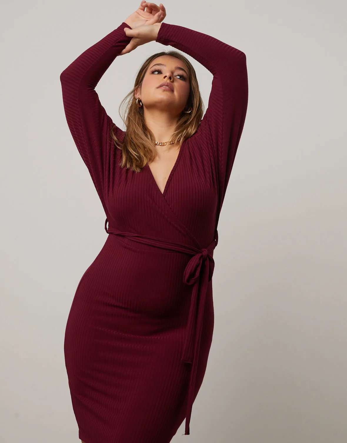 Plus Size Surplice Knit Dress