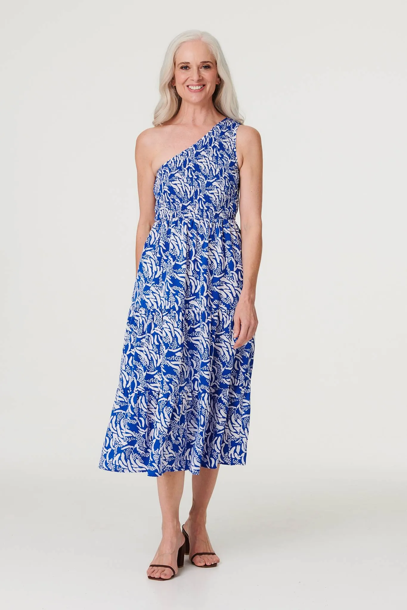 Printed Asymmetric Midi Sun Dress