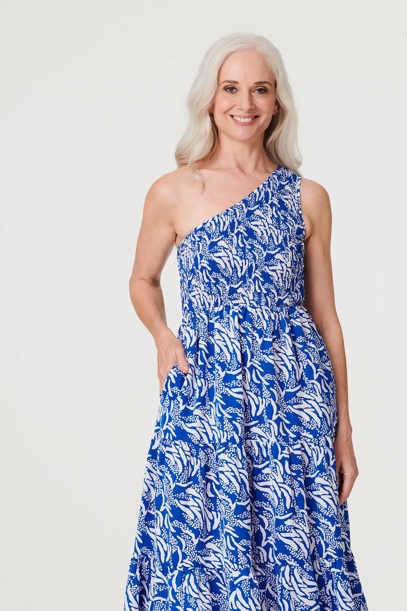 Printed Asymmetric Midi Sun Dress