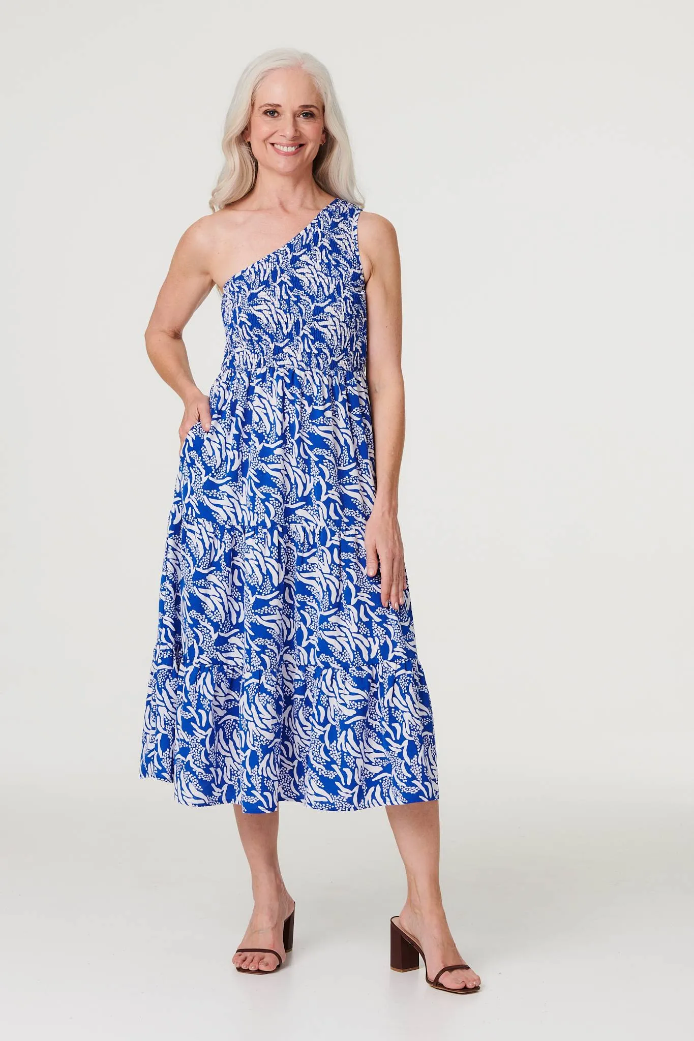 Printed Asymmetric Midi Sun Dress