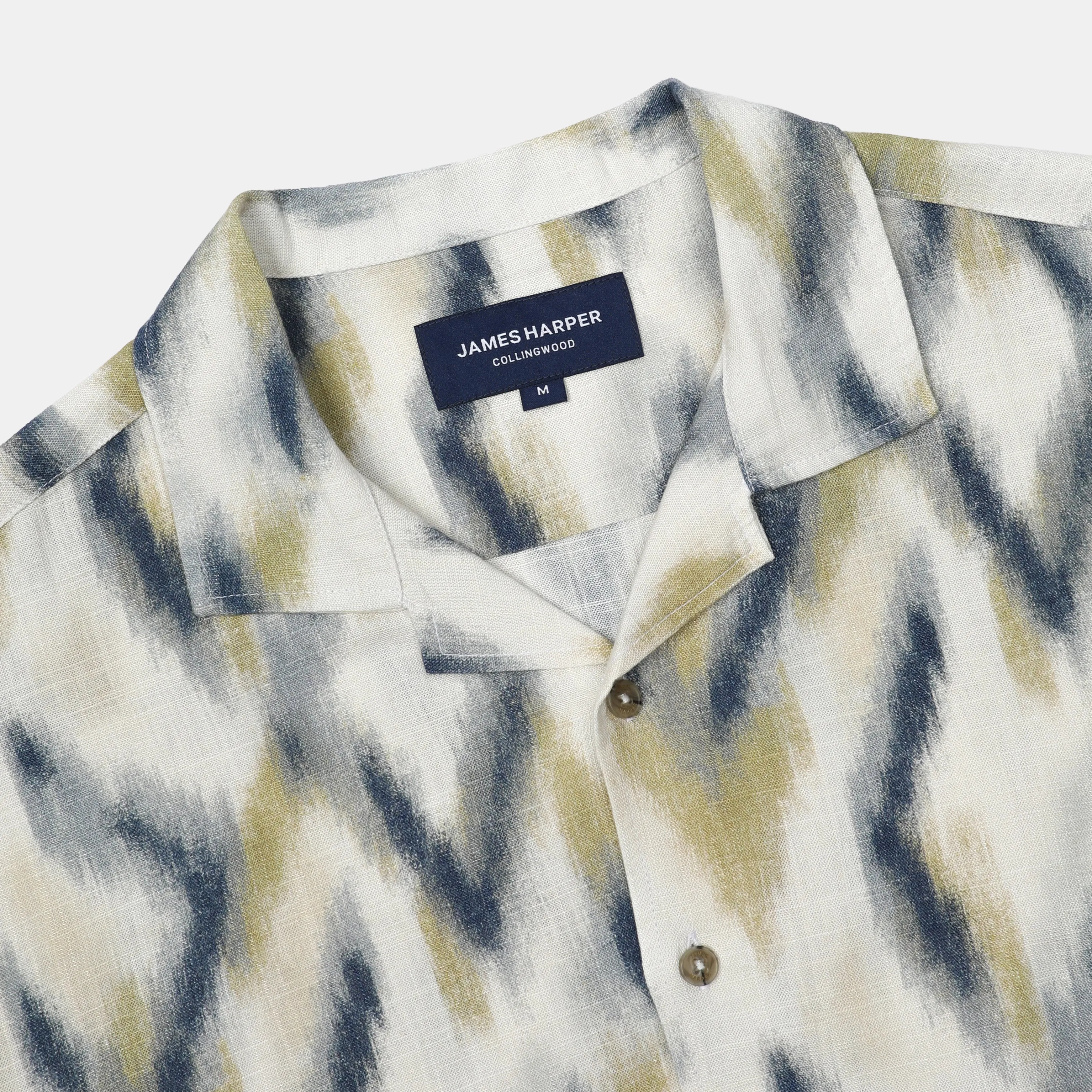 Relaxed Fit Ikat Cuban Collar Shirt