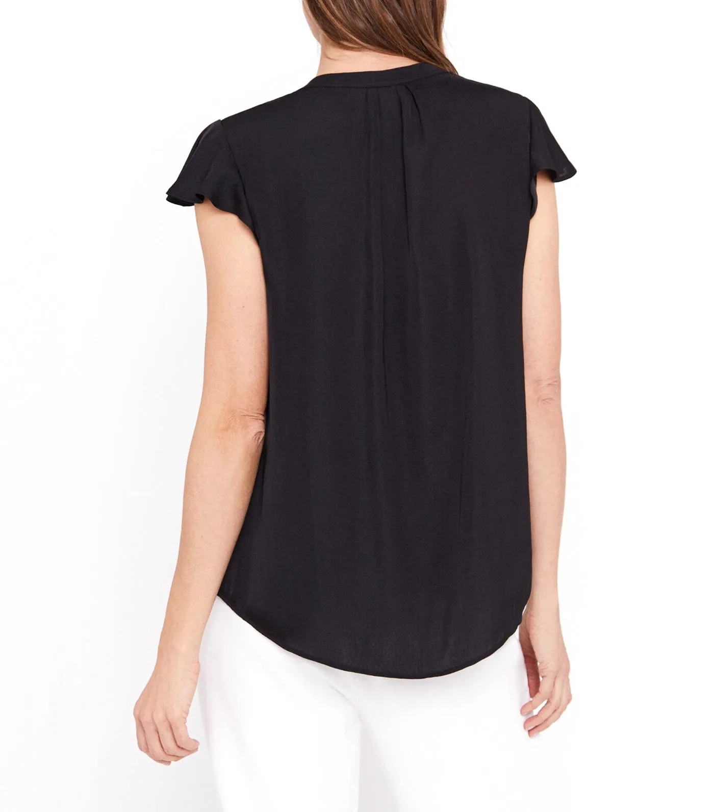 Ruffle Sleeve Blouse Black