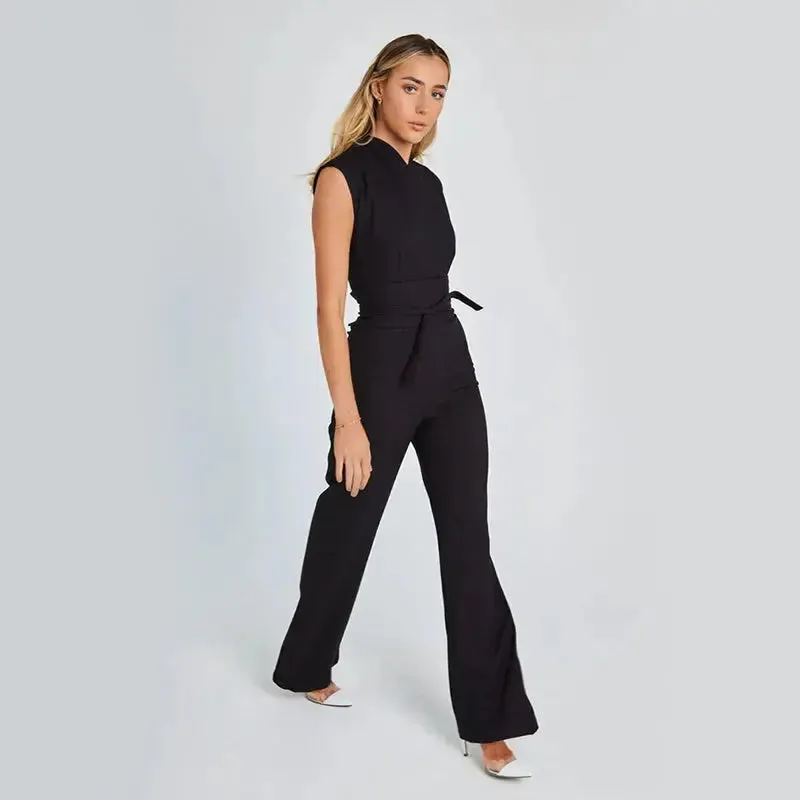 Stylish Elegant Long Sleeveless Jumpsuit