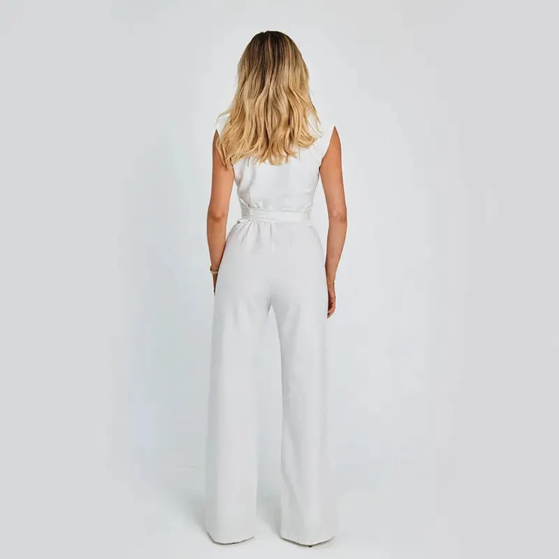 Stylish Elegant Long Sleeveless Jumpsuit