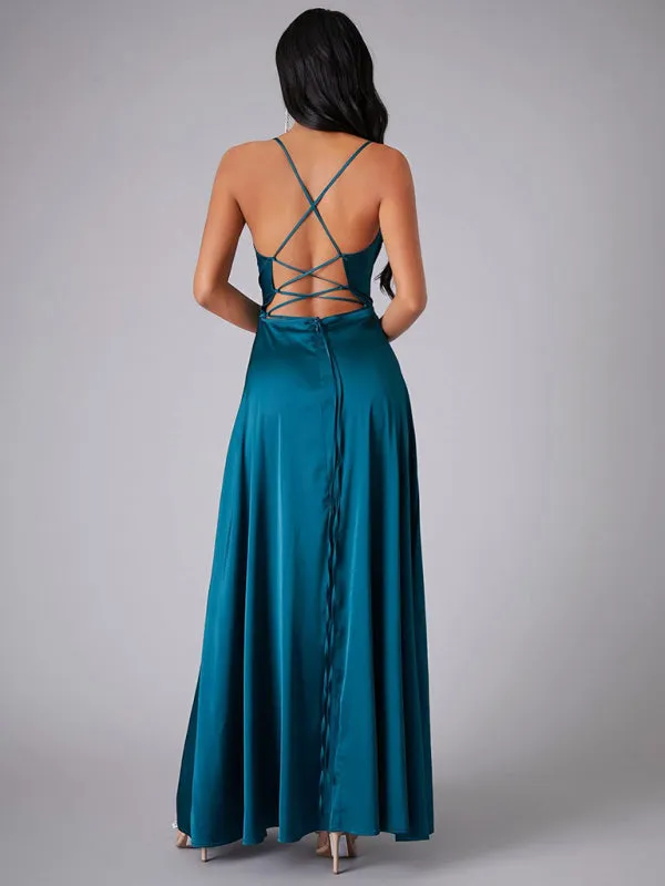 TEEK - Slim Fit Elegant Backless Long Dress