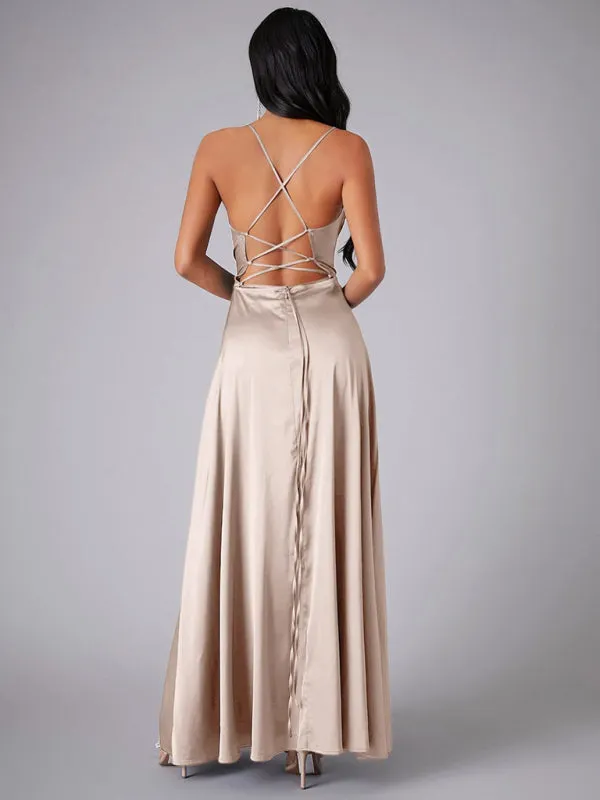 TEEK - Slim Fit Elegant Backless Long Dress