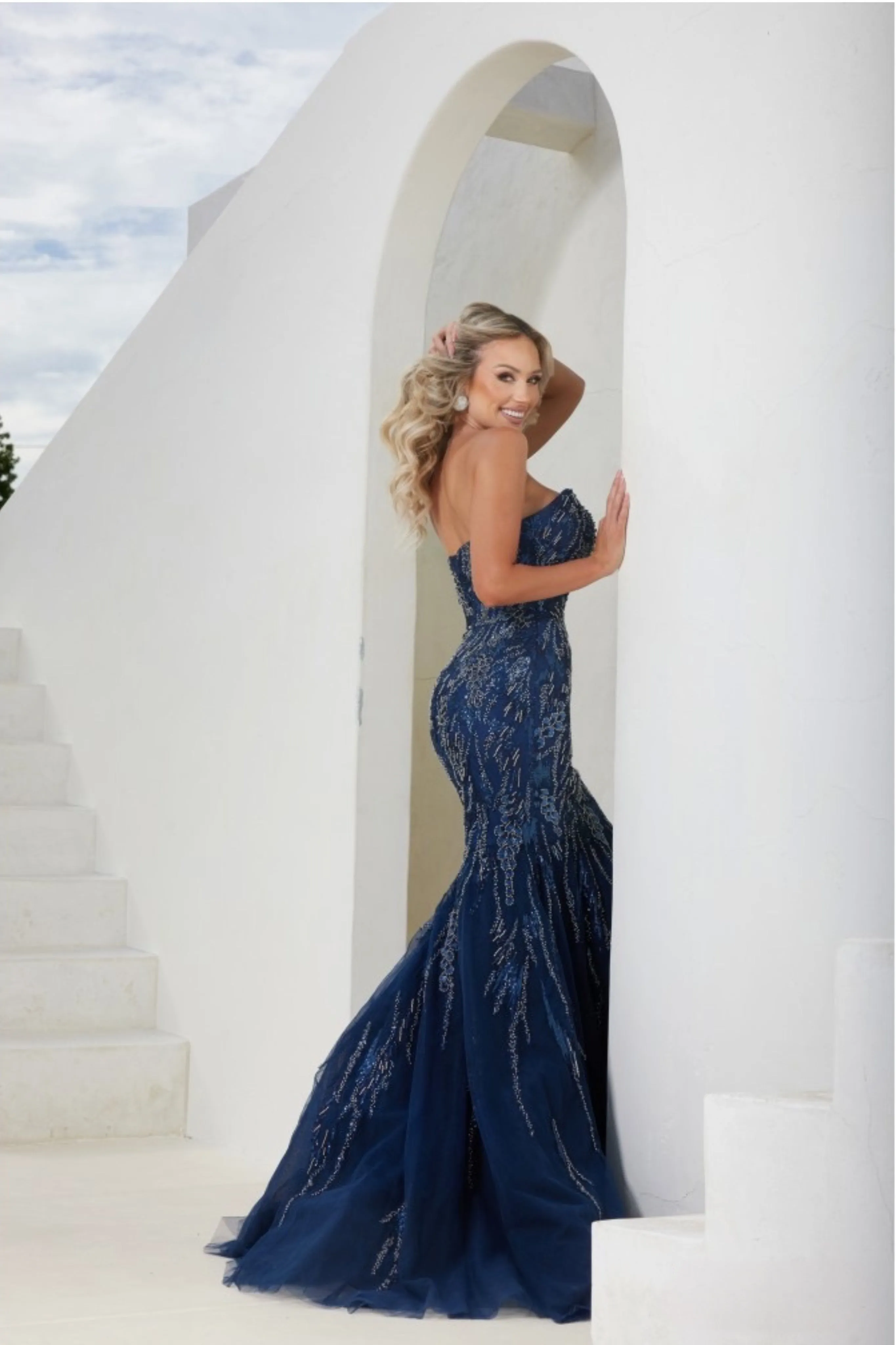 Terani Couture - 241P2219 - Sleeveless Beaded Trumpet Evening Gown