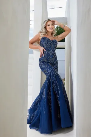 Terani Couture - 241P2219 - Sleeveless Beaded Trumpet Evening Gown