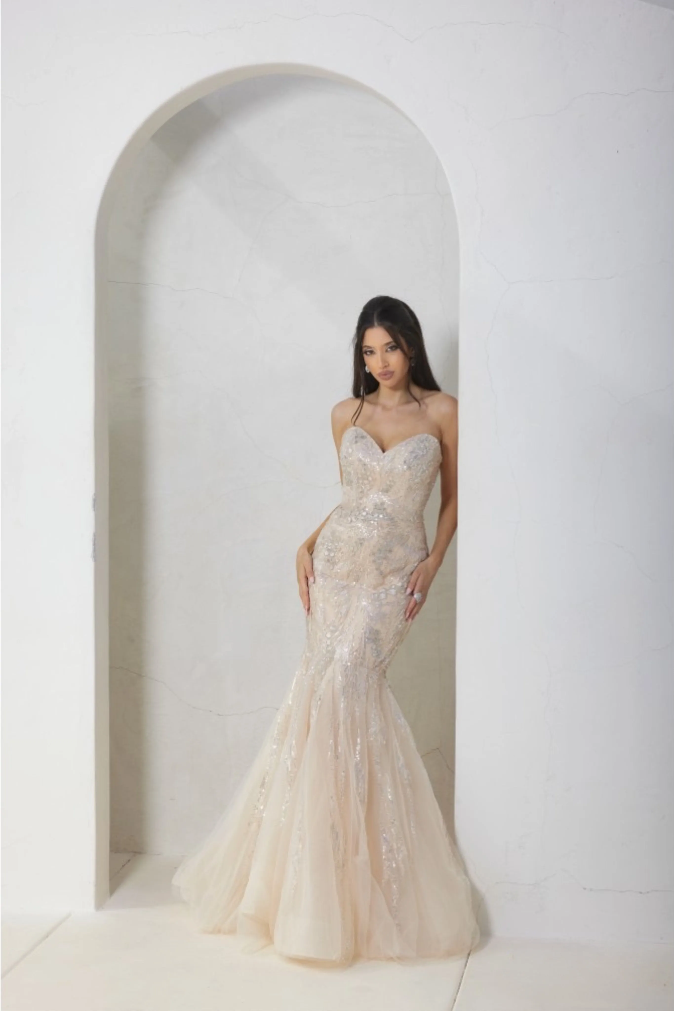 Terani Couture - 241P2219 - Sleeveless Beaded Trumpet Evening Gown