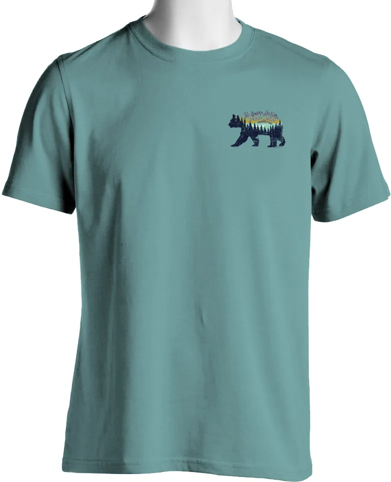 The Mountains Are Calling Short-Sleeve Souvenir T-Shirt (Bear Scene)