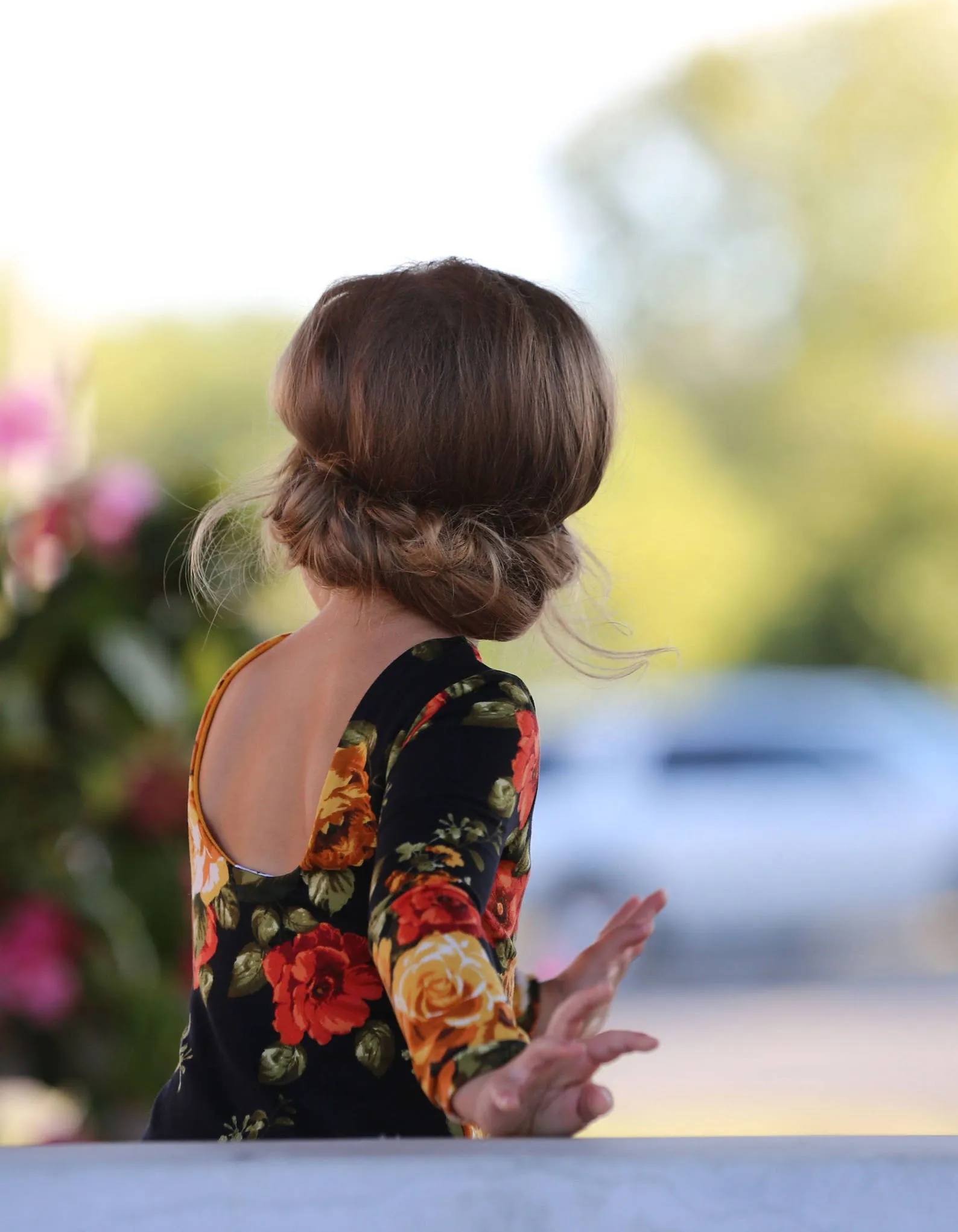 Toddlers Black Floral Leotard