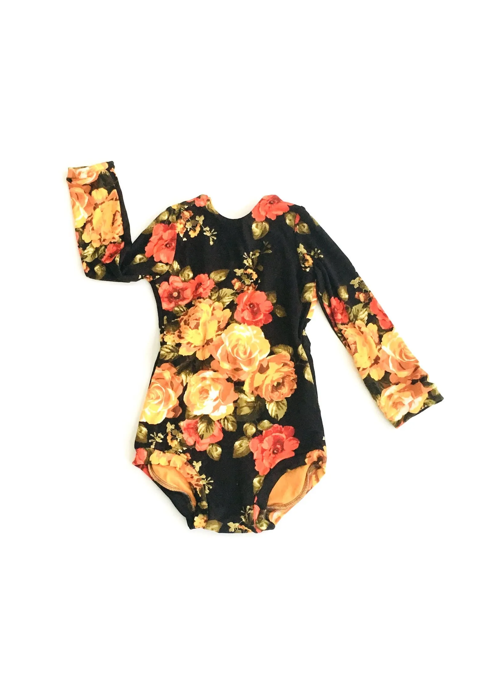 Toddlers Black Floral Leotard