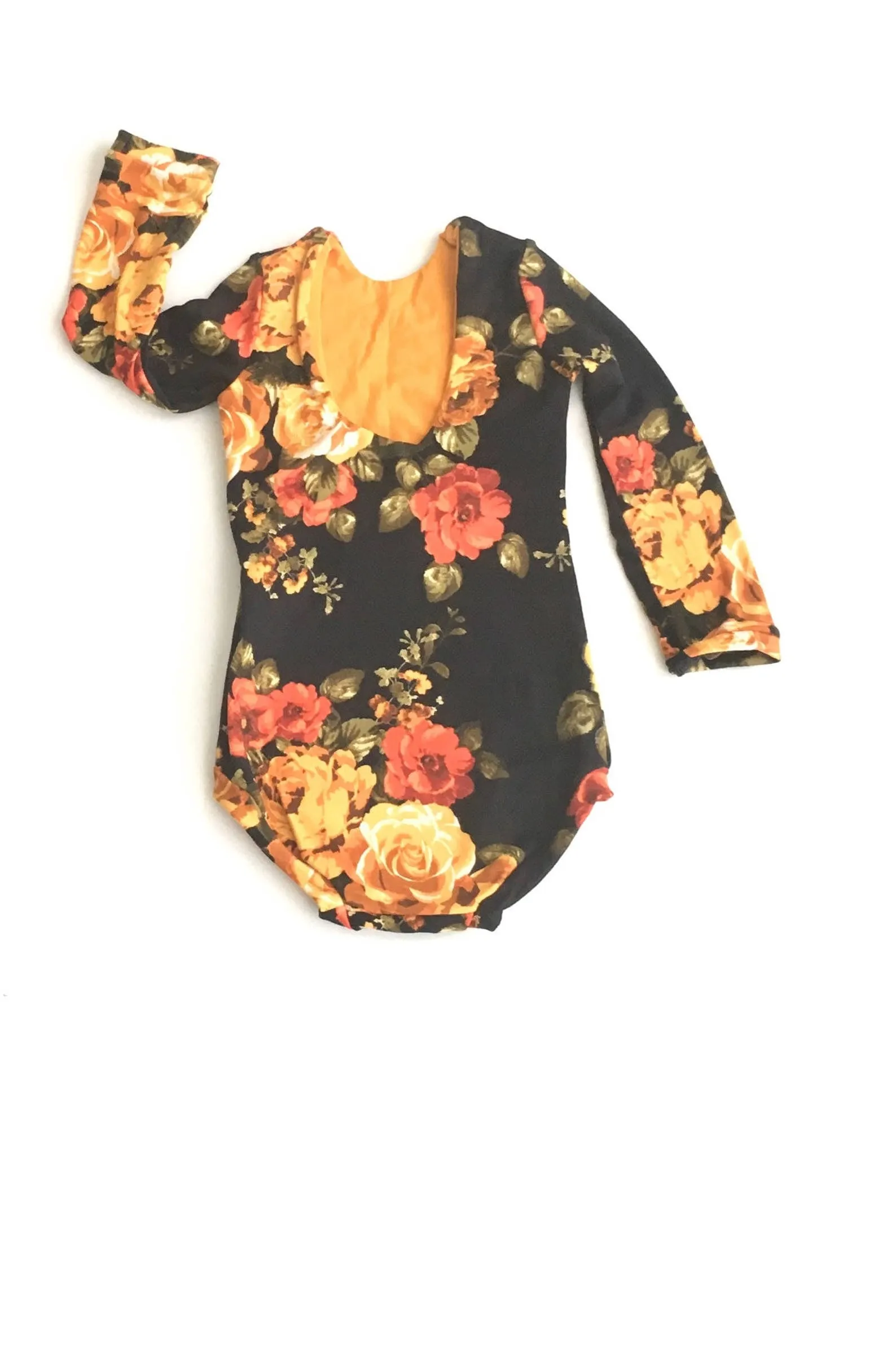 Toddlers Black Floral Leotard