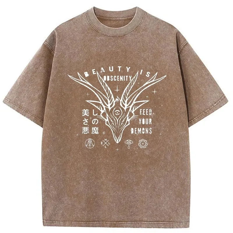 Tokyo-Tiger Beautiful Devil Japanese Washed T-Shirt