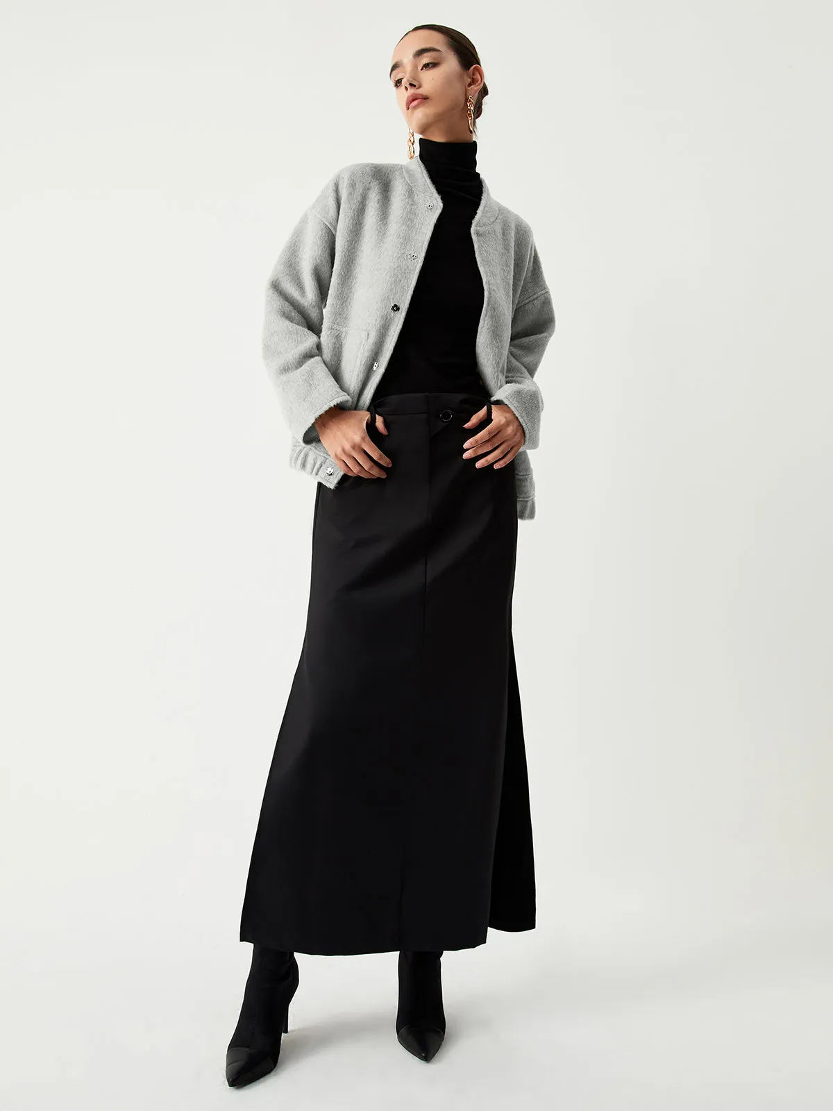 Toleet-Winter and Autumn Outfits Christmas/Thanksgiving_Double Pockets Graceful Woven Jacket