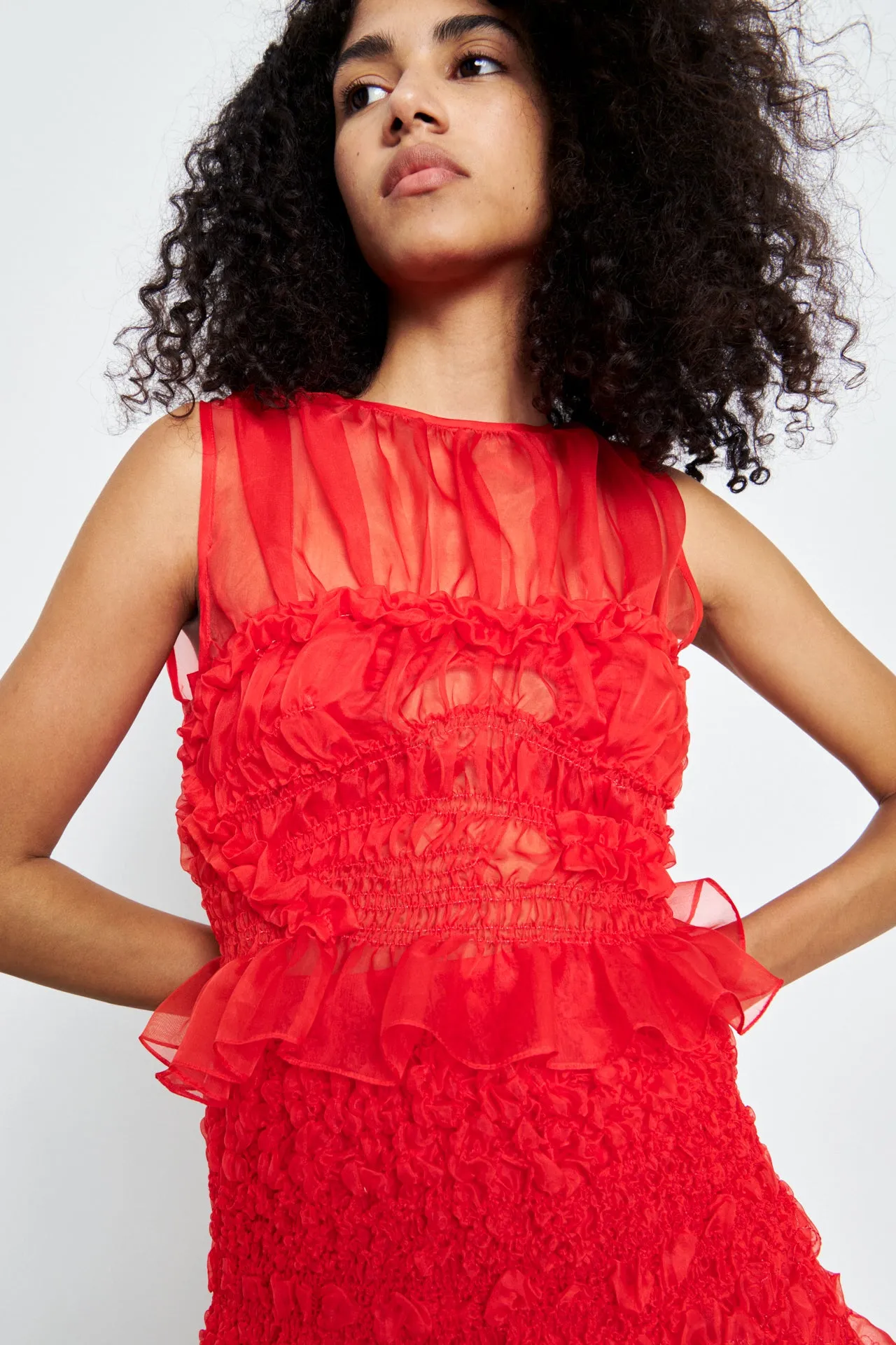 UPHI | TOP ORGANZA RED