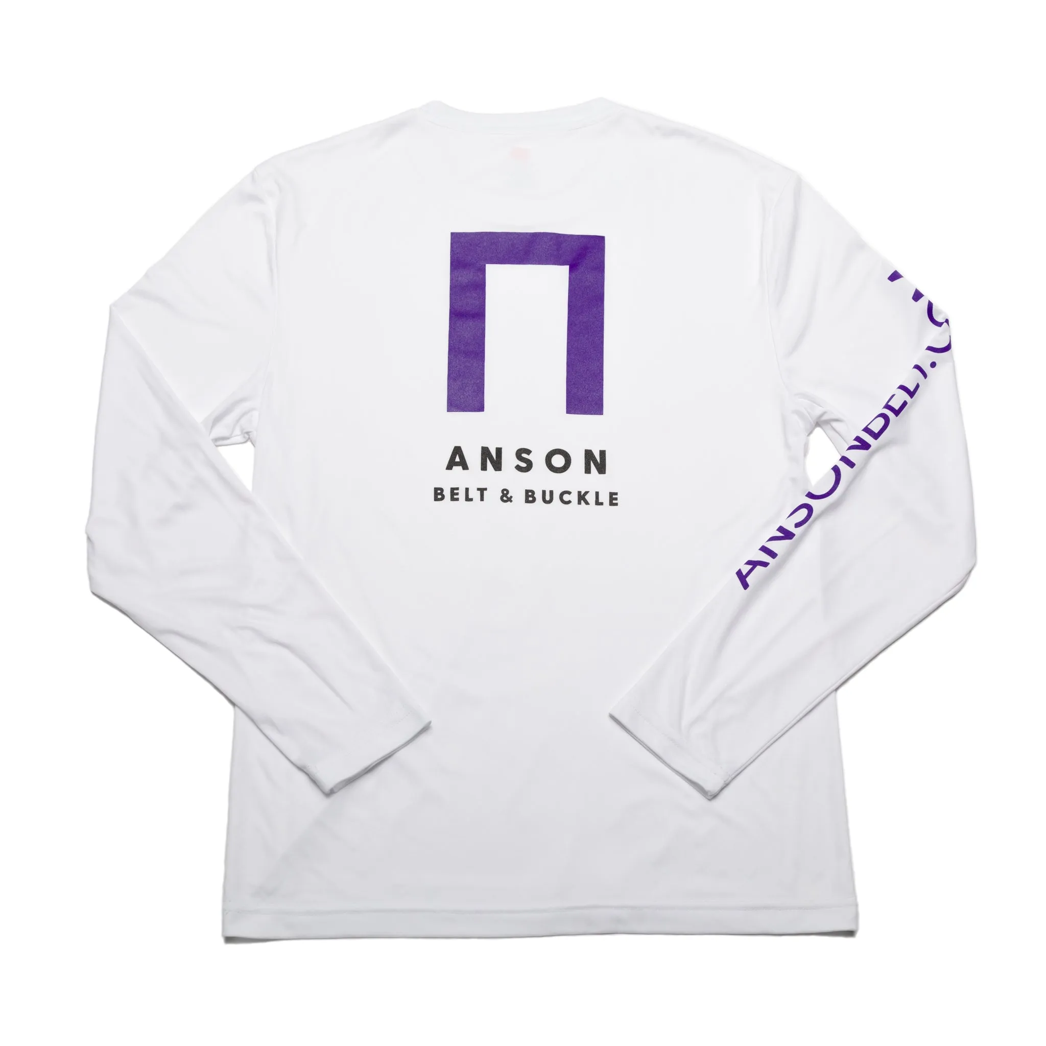 White Anson Belt Performance Long Sleeve Tee w/ Hanes Sport™ Men's FreshIQ™ Cool DRI® technology